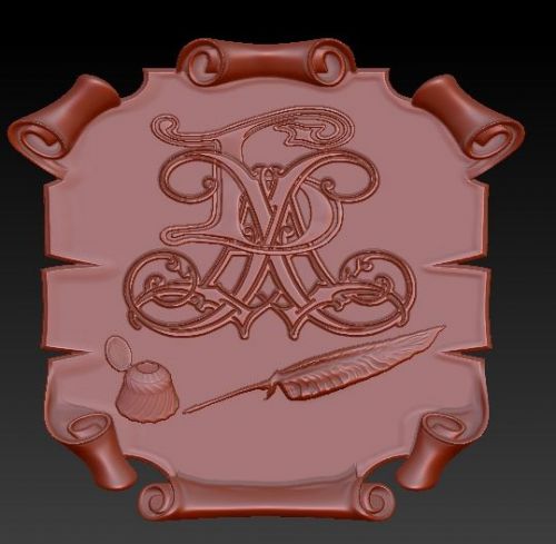 Monogram or Family coat of arms - 3d STL file - Model for CNC Router Machine