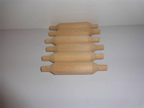 6 PACK VINTAGE CHILDREN&#039;S WOOD TOY ROLLING PINS 5 1/2 INCH PLAY DOH KITCHEN FUN