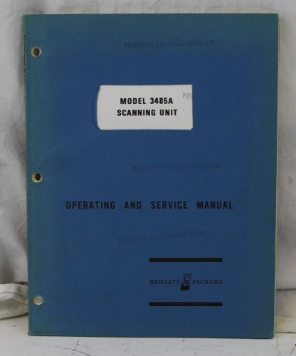HP 3485A Scanning Unit Operating &amp; Service Manual Agilent
