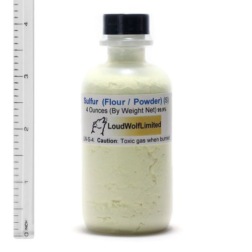 Sulfur (Sulphur) Powder  Ultra-Pure (99%)  Fine Flour  4 Oz  SHIPS FAST from USA