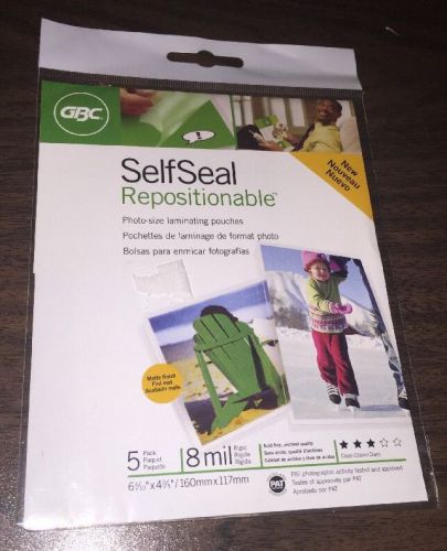 GBC Selfseal Repositionable 6x4 Photo Size Laminating Pouches 5 Pack