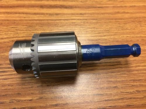 Milwaukee 1/2&#034; 3 jawed keyed chuck to 7/16&#034; hex adapter for sale