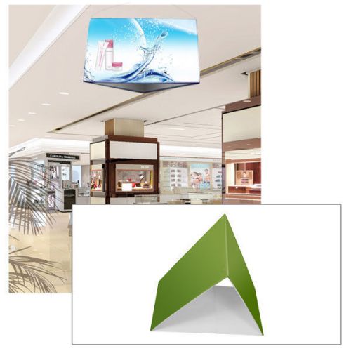 10ft ceiling banner display triangular hanging sign with graphics and frame for sale