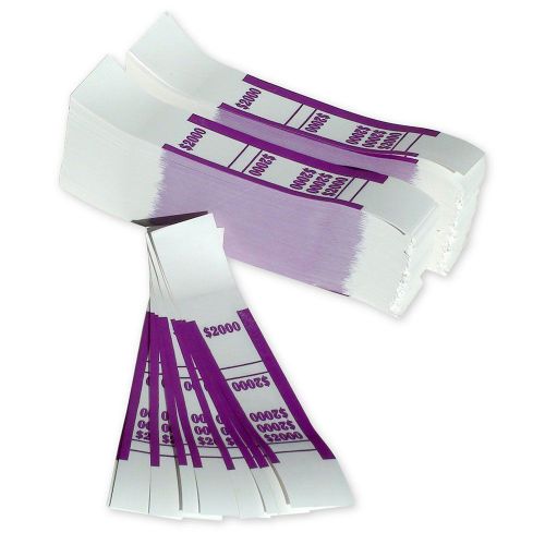 MMF 402000 Self-adhesive Currency Straps, Violet, $2,000 In $20 Bills, 1000