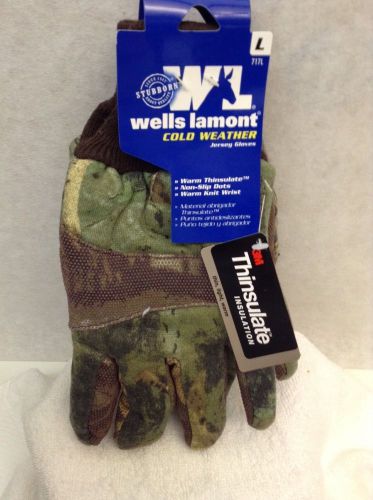 Wells Lamont 717 Cold Weather Jersey Gloves 3M Thinsulate Insulation Camo