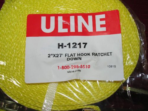 Uline-H-1217 2&#034; x 27&#039; 10,000 lb Ratchet Straps ( Lot of 3 Straps )
