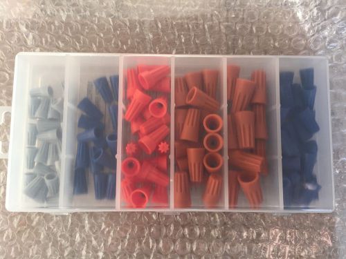 New 107Pc Assortment Wire Connector Cap With Spring Insert Tool Kit w / Box