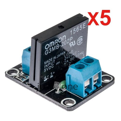 5 PCS A03B 5V 1 Channel OMRON SSR Solid State Relay Module with Resistive Fuse
