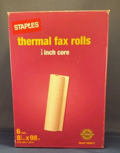 STAPLES THERMAL FAX PAPER  6 ROLL PACKAGE Item # 269571