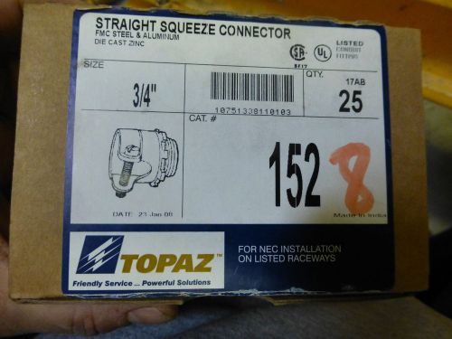 Topaz EGS LOT OF 25 straight squeeze connector #152 die cast zinc 3/4 inch