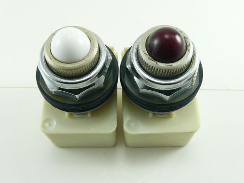 Square D Indicator Lights White &amp; Red for Industrial Electrical Enclosure Panel
