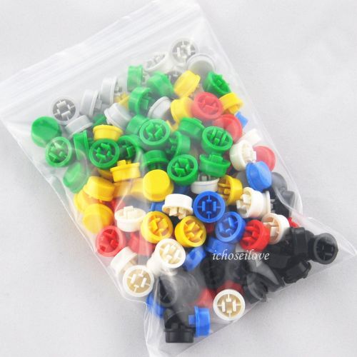 140pcs round 7 colors tactile button caps kit for 12x12x7.3mm tact switches for sale