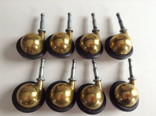 Set of 8 caster wheels by shepherd brass ball rod for sale