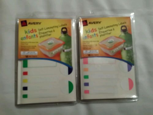 Avery Self-Laminating Labels Kids Gear,Primary Colors,Assorted Shapes Sizes 48