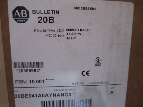 New allen bradley powerflex 700 drive 20be041a0aynanc0 for sale