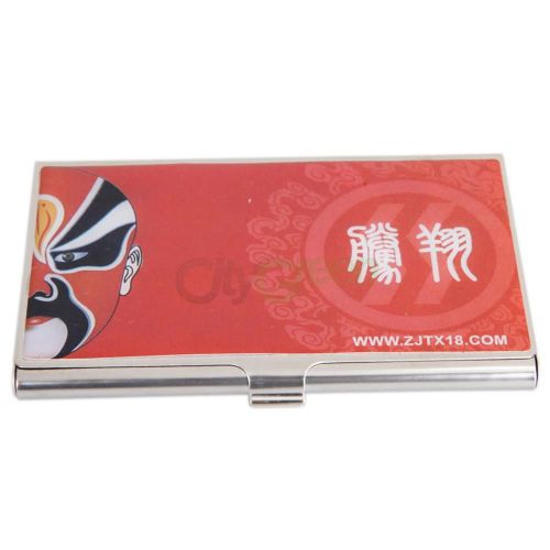 5pcs beijing opera pattern stainless steel business credit id card holder case for sale