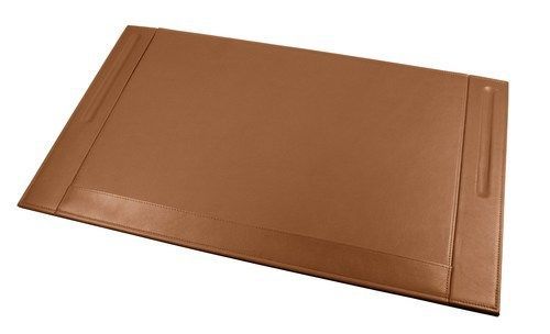 LUCRIN - Desk Pad with 2 Pen stands - Smooth Cow Leather, Tan