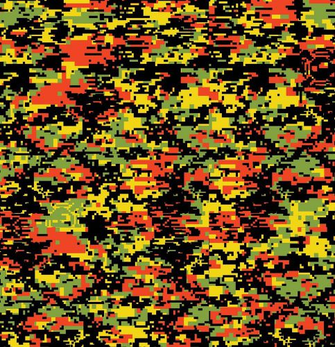 HYDROGRAPHIC HYDRO DIPPING FILM Digital Camo Camouflage nuclear red yellow dip