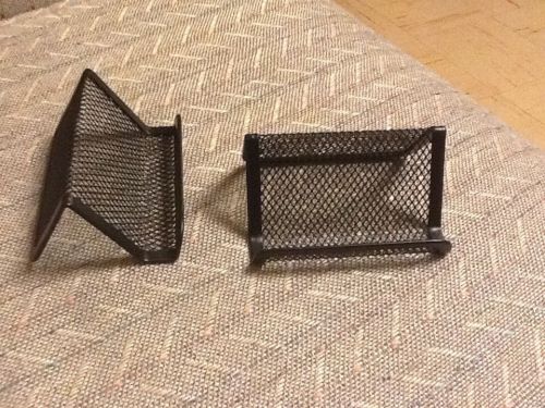 Office Desk Metal Wire Mesh Business Card Display Holder Stand Black