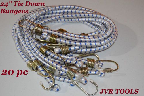 20PC - 24&#034; Heavy Duty Bungee Cords 24 inch Long Bungee Thick Tie Downs w/ Hooks