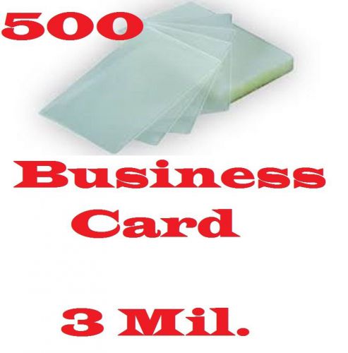 500 Business Card Laminating Laminator, Pouches Sheets 3 mil  2-1/4 x 3-3/4