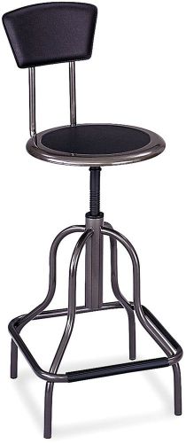 Safco Products 6664 Diesel High Base Stool with Back Pewter