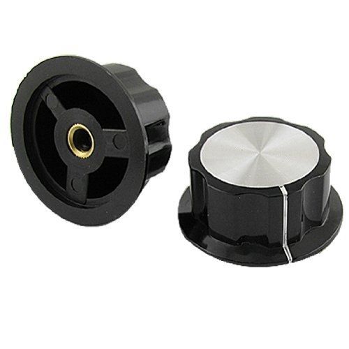 Amico 2 x replacement volume control rotary knobs 1 3/8&#034; black for sale