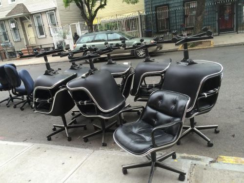 KNOLL Pollock Chair Mid Century Executive Office Black 5 Star Base
