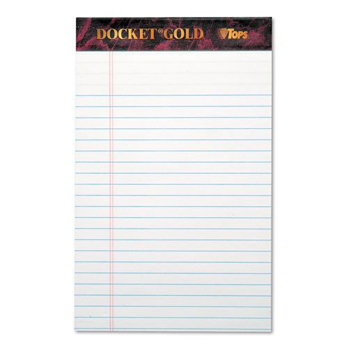 TOPS Docket Ruled Perforated Pads, Legal/Wide, 5 x 8, White, 50 Sheets, Dozen