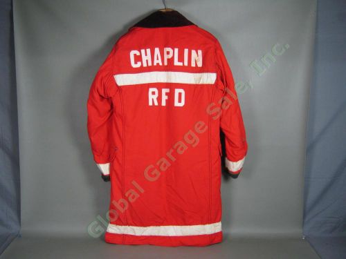 Vintage RFD Rumford Maine Fire Department Red Chaplain Firefighter Jacket Coat