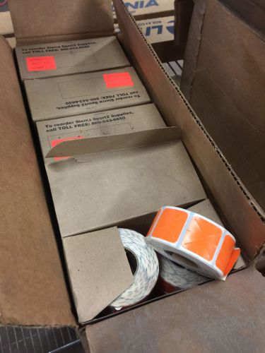 Paxar Sierra Sport2 9460 Portable pricing printer labels, orange BOX OF 12 ROLLS