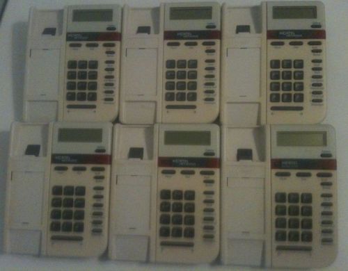 Lot of 6 Almond/White Nortel Maestro 1500 Office Phone Base Units w/Desk Stands