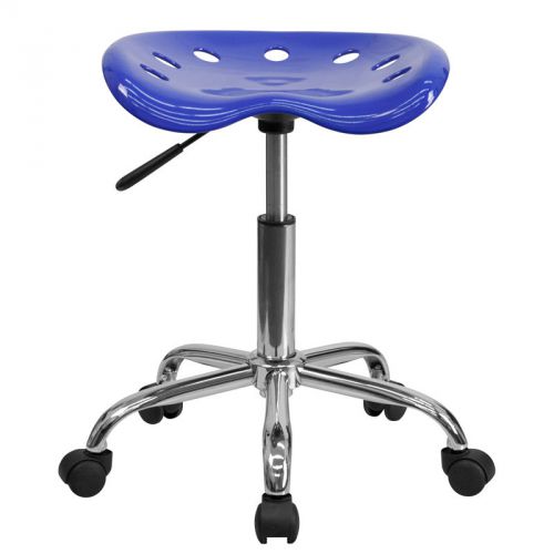 Vibrant Nautical Blue Tractor Seat and Chrome Stool [LF-214A-NAUTICALBLUE-GG]