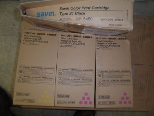 RICOH MP C5560 LOT OF COLOR TONER AND S1 BLACK GENUINE