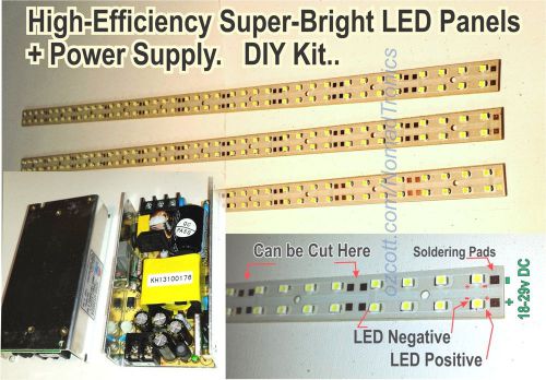 Led 100w(true) lot 6xpowerful led-panels+psu.diy-lighting kit.ultra-bright! 48cm for sale