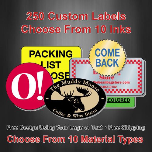 250 custom one color labels - 1-1/4&#034; x 2-1/2&#034; for sale