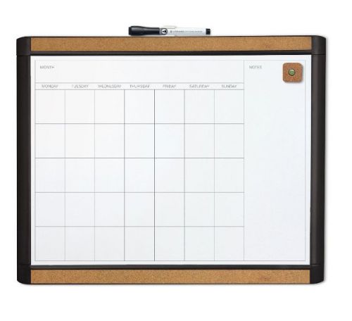 Magnetic dry erase calendar with plastic frame - white for office, school for sale