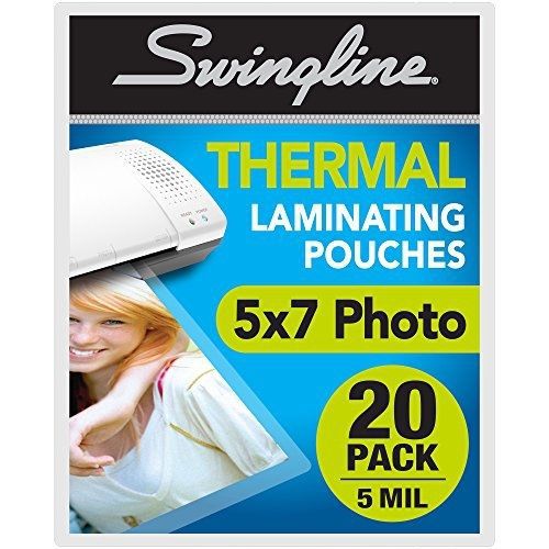 Swingline Thermal Laminating Pouch, 5&#034; x 7&#034;, 5 mil Thickness, 20 Pack (3202063)