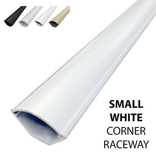 Electriduct Small Corner Duct Cable Raceway (1075 Series) - 5 Feet - White - 2