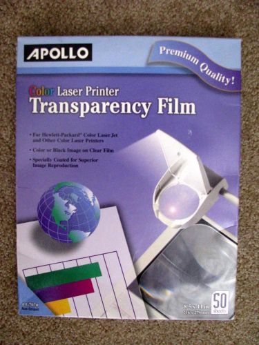 Apollo CG7070 Color Laser-Device Transparency Film, Letter, Clear, 50 / Box