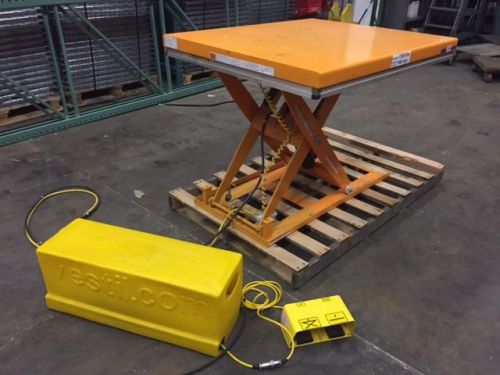 Vestil electric hydraulic lift table w foot pedal- 1500 lb cap- 40 x 48 platform for sale