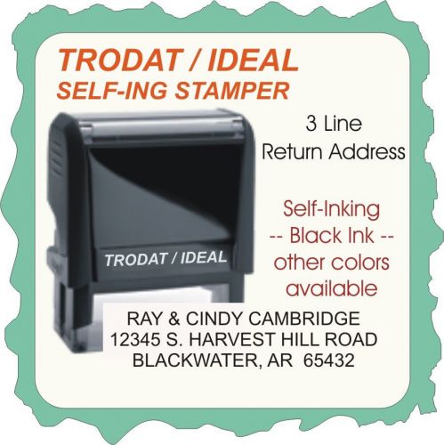Return Address, Aerial Font, Trodat/Ideal 4900 Series Self-Ink Stamp Home/Office