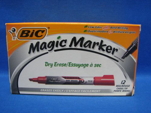 Bic Red Magic Markers Box of 12 Low Odor &amp; Bold Writing