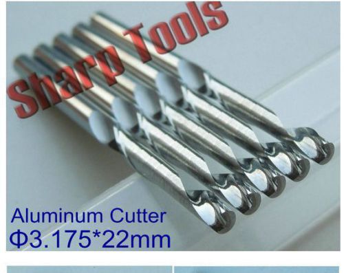 5pcs 3.175*22mm 1 flute aluminum cutter end mill cnc router bits cu pvc for sale