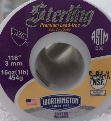 Worthington Sterling Premium Lead-Free Solder 3-1 lbs. Rolls Potable 331755