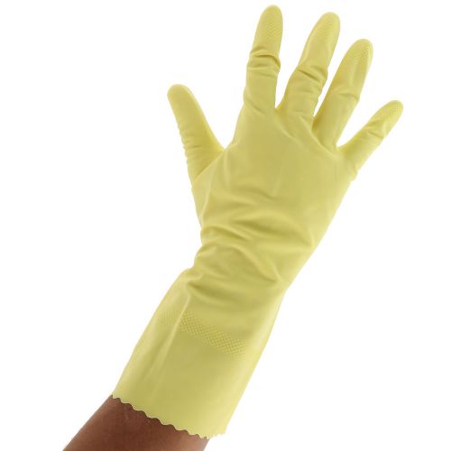 Yellow Flocked Lined Gloves, Package of 144