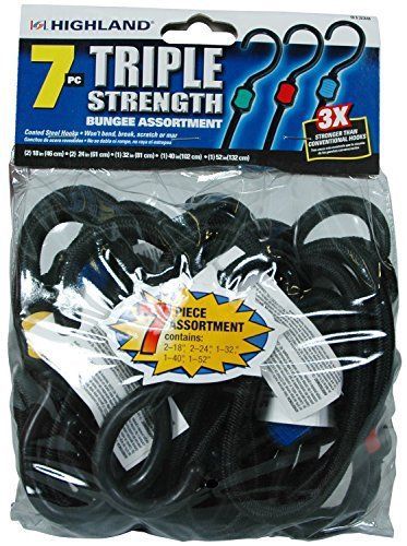New highland 9133800 triple strength bungee cord assortment  7 piece for sale