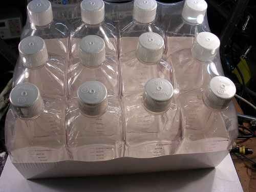 Nalgene® Square Media Bottles, PETG, Sterile, Graduated  1000mL