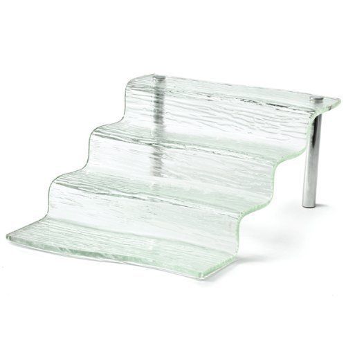 Tablecraft products aw4 4 step waterfall riser, acrylic, 15.25&#034; x 12&#034; x 6.25&#034; for sale
