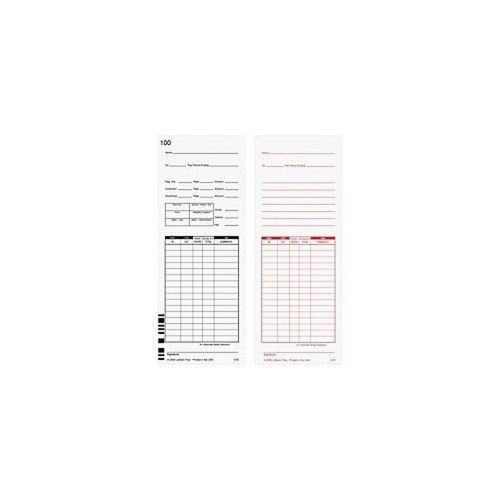 Lathem Time Cards F/7000E Numbered 1-100 2-Sided 3 3/8In. X 9In. White Pack O...
